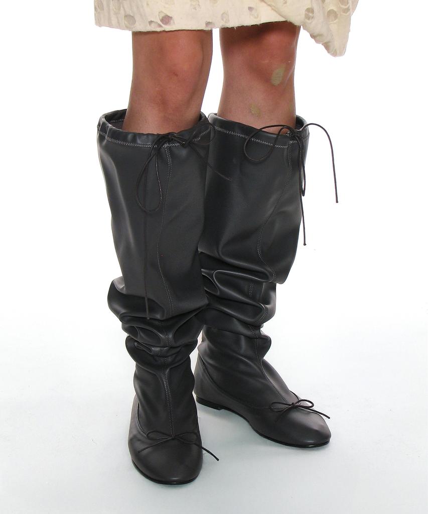 Partimento Women Ballet Slouch Long Boots_Charcoal