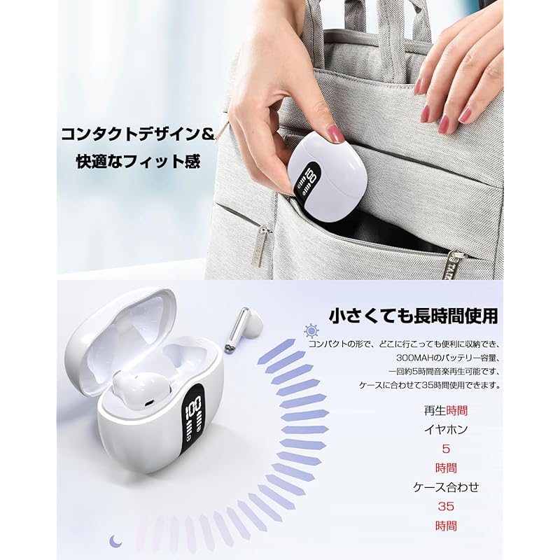 [High End , Clear Sound [Deep Bass] Wireless Earphones Bluetooth Earphones Bluetooth5.4 Earphones Hi-fi Sound Quality AAC Double Microphone ENC Noise