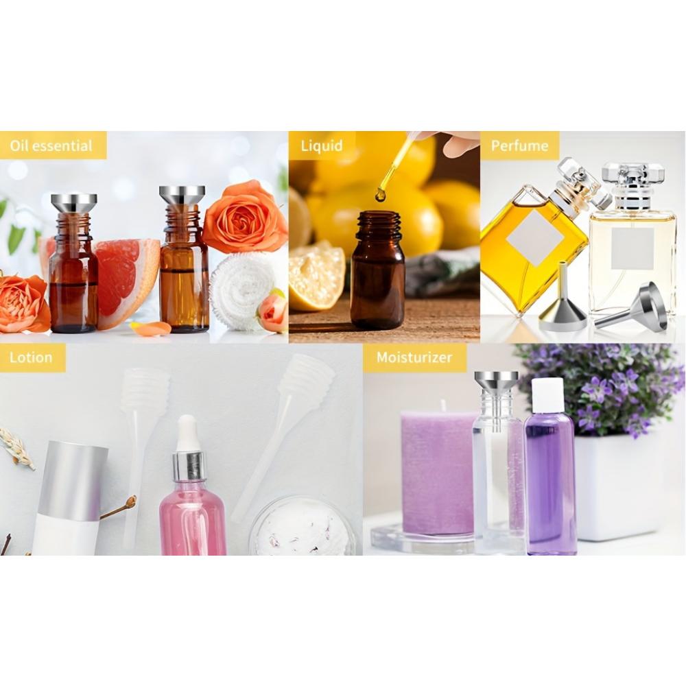Small Metal Funnels and Straws for Perfume and Essential Oils In 2/3/5 Pieces, Which Are Convenient for Distributing and Adding Various Liquids