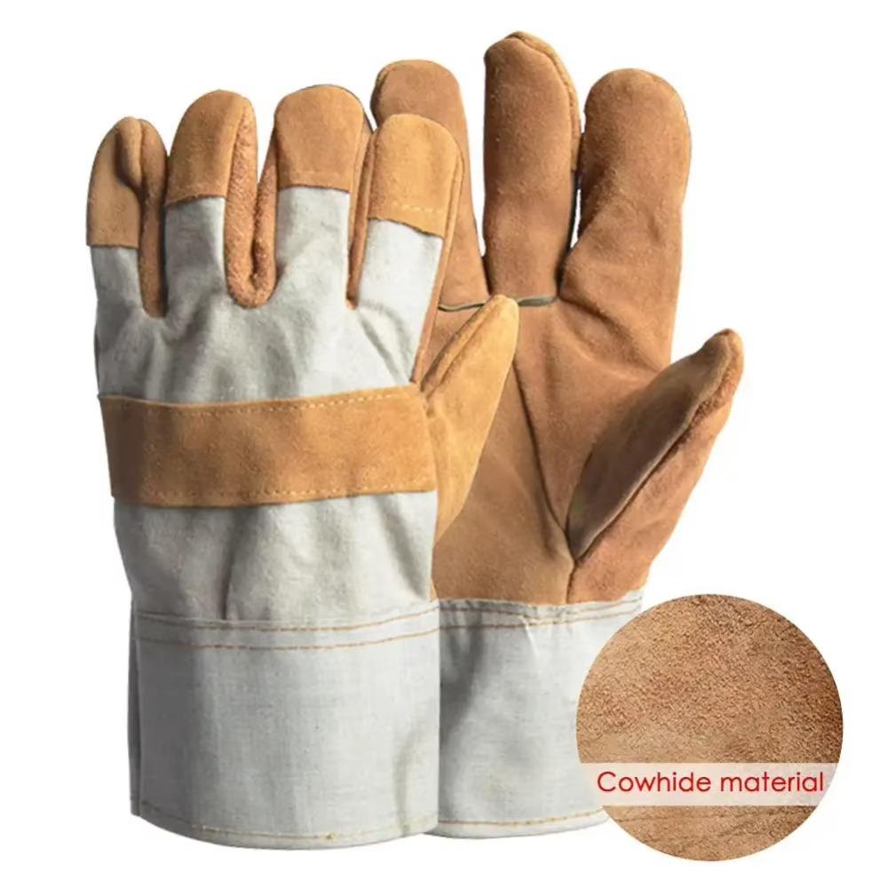 1 Pair Labor Protection Leather Work Gloves Thickened Gardening Gloves Protection Safety Supplies