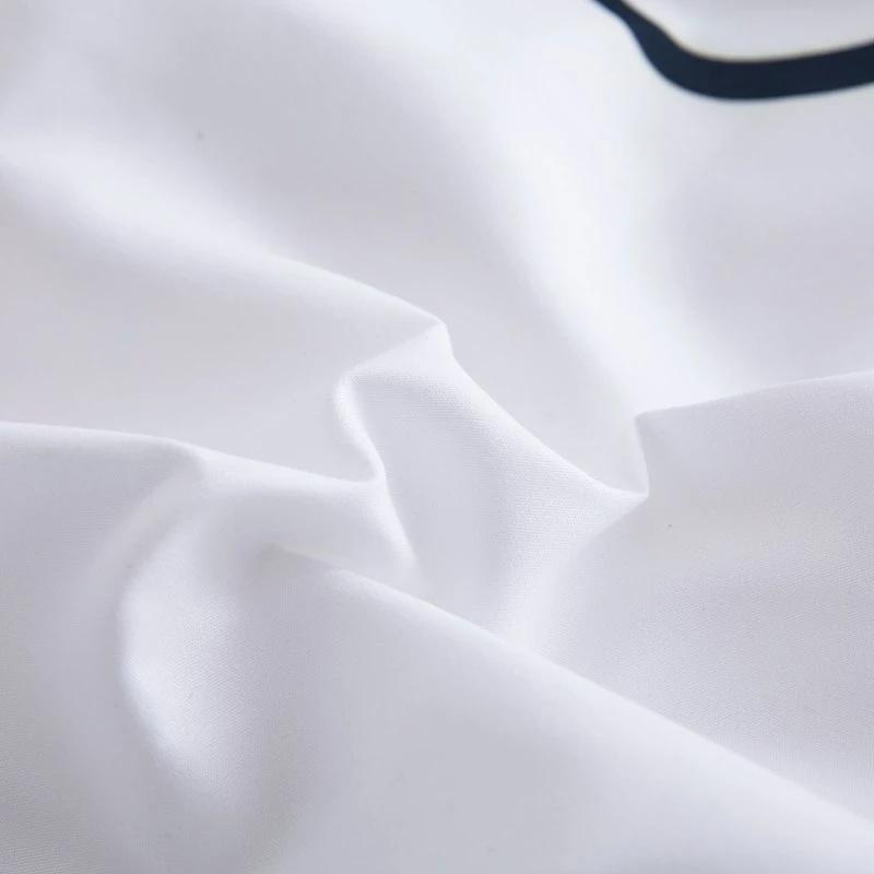 Boat Anchor Blue And White Stripes Bed Sheet Set 3D Printed Navy Bed Flat Sheet With Pillowcase Bed Linen King Queen Size