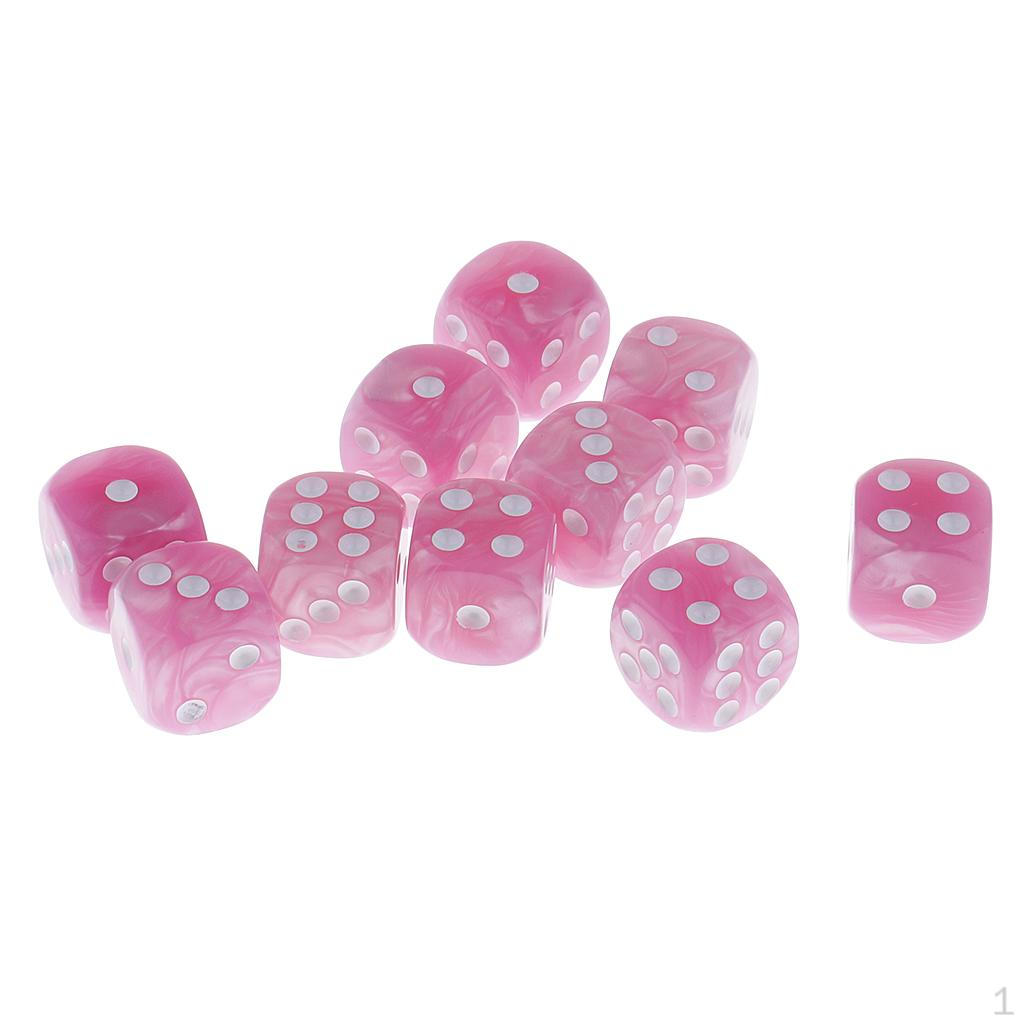 10x 6-гранных пластиковых D6 для ролевых игр, аксессуар, подарок