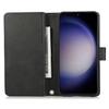 For Samsung Galaxy S25 Case Split Leather Magnetic Wallet Phone Protector with Wrist Strap