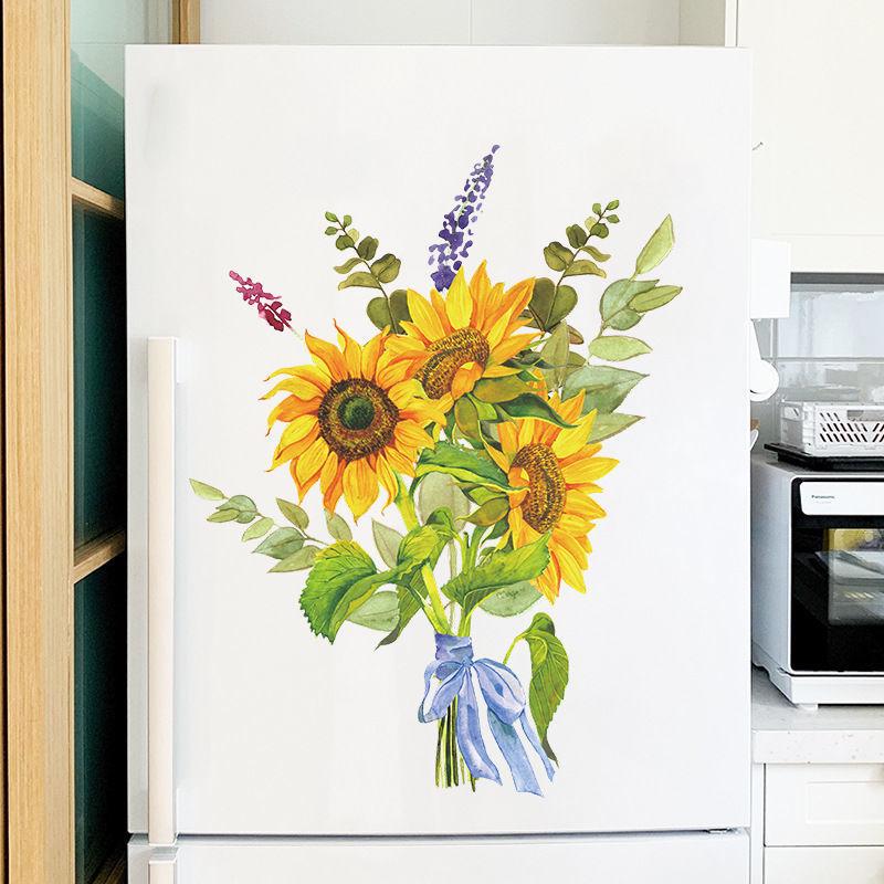 Цветочные наклейки Гостиная Стена Фон Наклейки На Стены Спальня Комната Стены Украшения Наклейки Обои Самоклеящиеся Наклейки