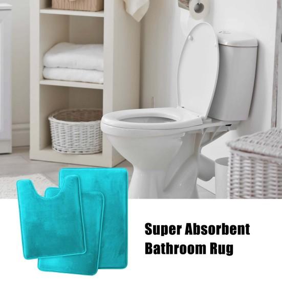 Комплект из 3 ковриков для ванной комнаты, впитывающие, быстросохнущие, коврики для ванной комнаты, U-образный контурный коврик для унитаза, нескользящий