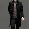 Autumn and Winter Long Cashmere Coat for Middle-aged and Elderly Men Plus Velvet and Thickened Wool Windbreaker Father and Grandfather Woolen Coat