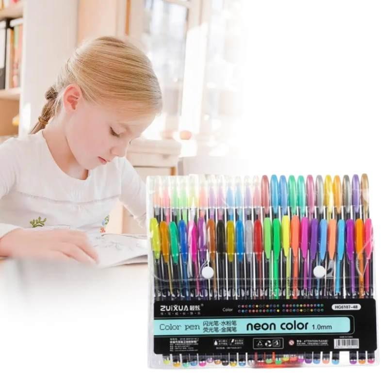48 Color Watercolor Chalk Marker Set Student Doodle Coloring Bullet Gift Pen