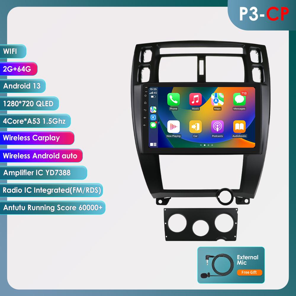 Hizpo 8-ядерный интеллектуальный экран AI Android Autoradio для Hyundai Tucson 2004-2009 Автомобильный радиоприемник Мультимедиа Видеоплеер GPS Навигатор Головное устройство Carplay 4G RDS FM