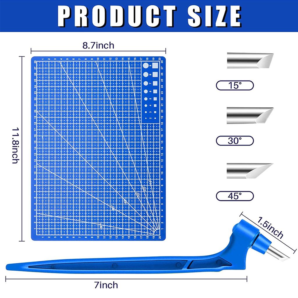1/5/10/20 наборов инструментов для резки художественных изделий своими руками, вращающееся на 360 градусов лезвие из углеродистой стали, резак для бумаги, 3 сменных лезвия, коврик для резки