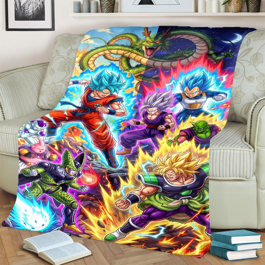 Warm Dragon Ball! Print Blanket Soft Flannel for Bedrooms, Sofas, Beds, Chairs, Picnics, Travel