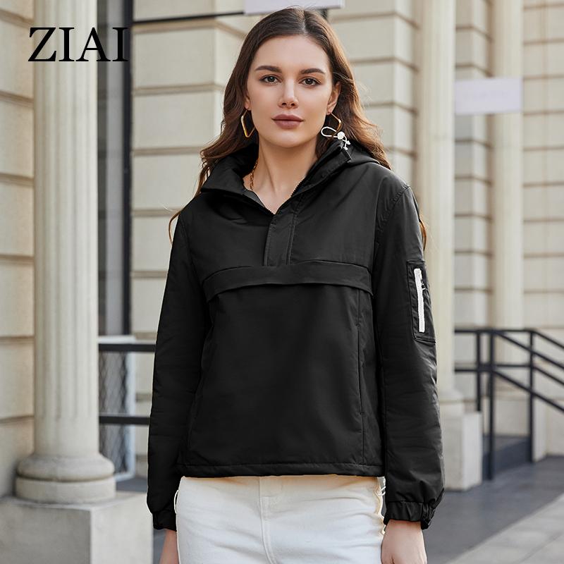 ZIAI 2023, весенняя женская куртка, короткий плащ, простой пуловер, женское пальто, простые повседневные качественные ветровки, куртки ZS-30011
