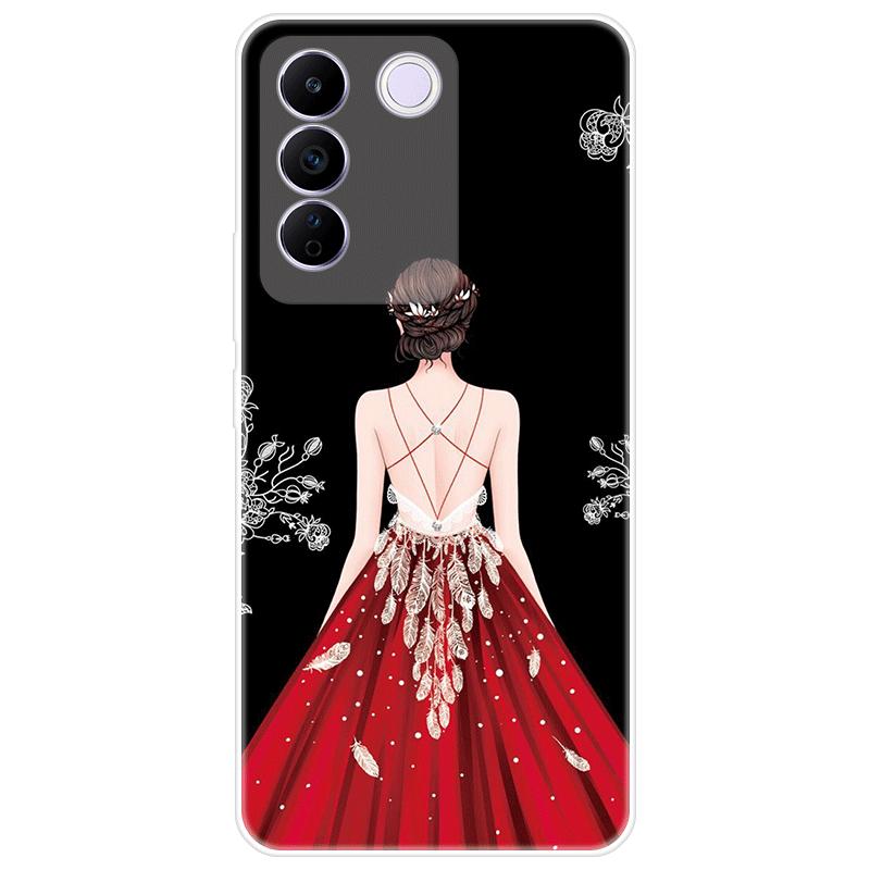 For Vivo V27e V 27e Case Soft Silicone Back Cover Cartoon Phone Case Diversification