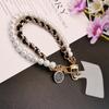 26cm Phone Lanyard Leather Pearl Anti-loss Hand Rope New Mobile Phone Charm  Bracelet Chain