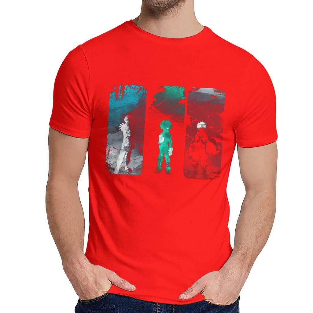 Male Hero Power My Hero Academia T Shirt Natural Cotton Anime Round Neck Hip Hop Tee