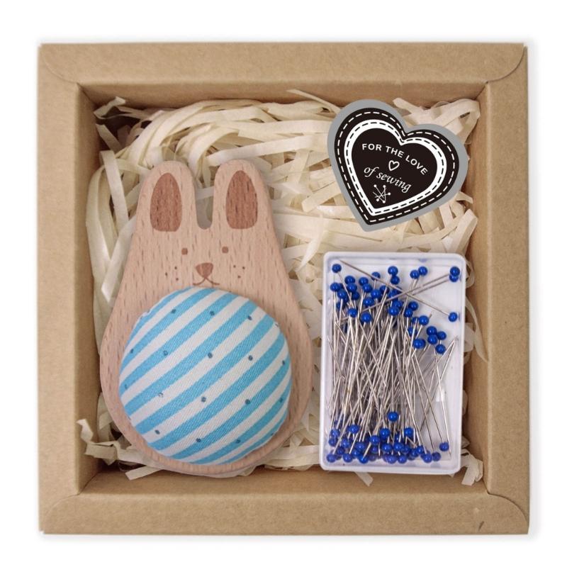 Wood Pin Cushion with 100Pcs Sewing Pin for Dressmaking Needlework Sewing 38mm Quilting Positioning Pin with Pin Holder