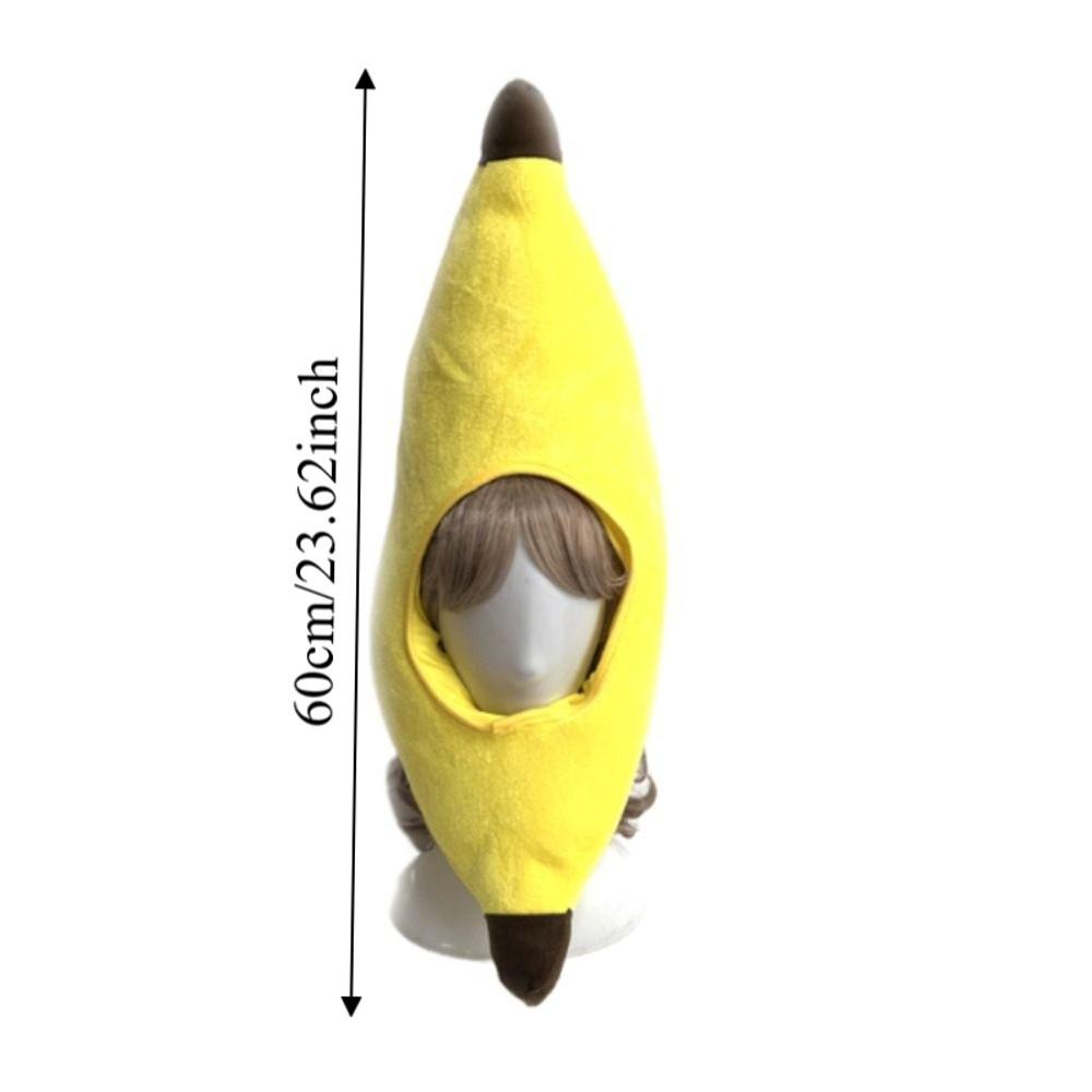 Creative Plush Fruits Hat Cute Banana Head Cover Costume Accessories Yellow Banana Cap Photo Props