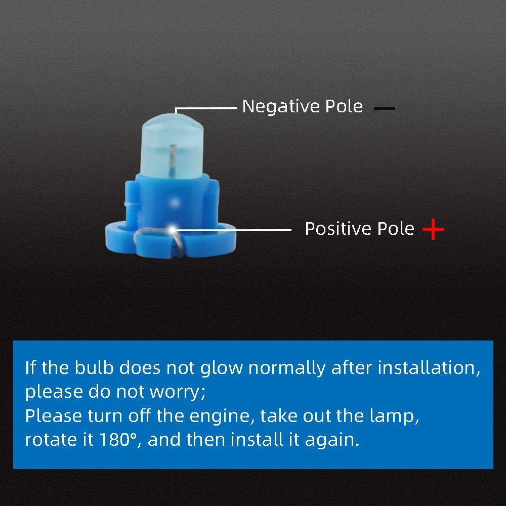 Grandview 10pcs T4.2 COB 1 SMD Led For Dashboard trument Cluster Light Car Light Bulb Side Light Indicator light Interior Panel Bulb Light 12V (Blue)