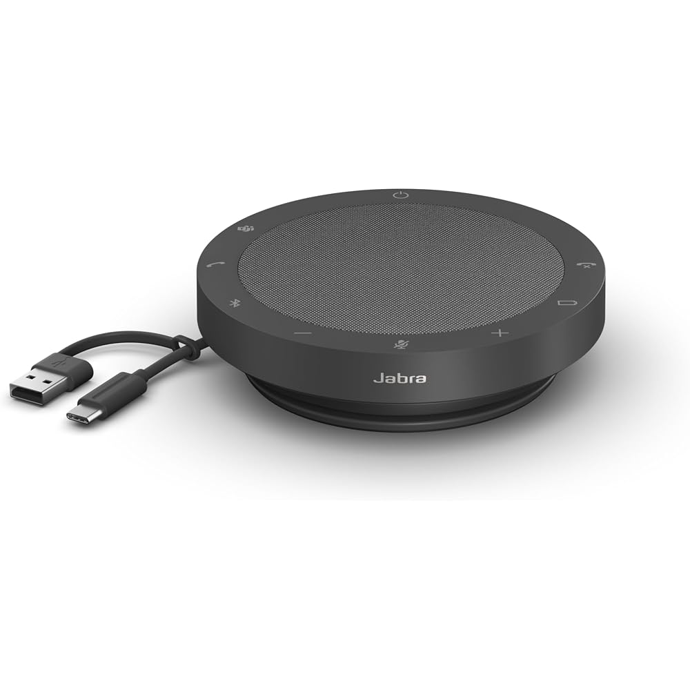 Jabra Speak2 55 Conference Speakerphone Noise Cancelling Wired Wireless USB A/C MS Teams Zoom 50mm Full Range Speaker