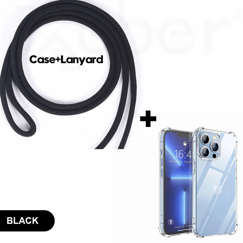 Crossbody Necklace Cord Lanyards Transparent Soft Phone Case For iPhone 17 16 15 12 14 Plus X XR 11 Pro Max 13 MiNi 13 Pro SE 3