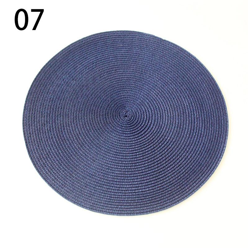 Round Placemats For Dining Table Coaster Heat-Resistant Placemats Stain Resistant Anti-Skid Washable Cotton Woven Tableware Mat