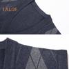Men Autumn Winter Cardigan Sweater Single-breasted V Neck Sleeveless Buttons Color Matching Stretchy Pockets Knitted Vest Mid-aged Male Top