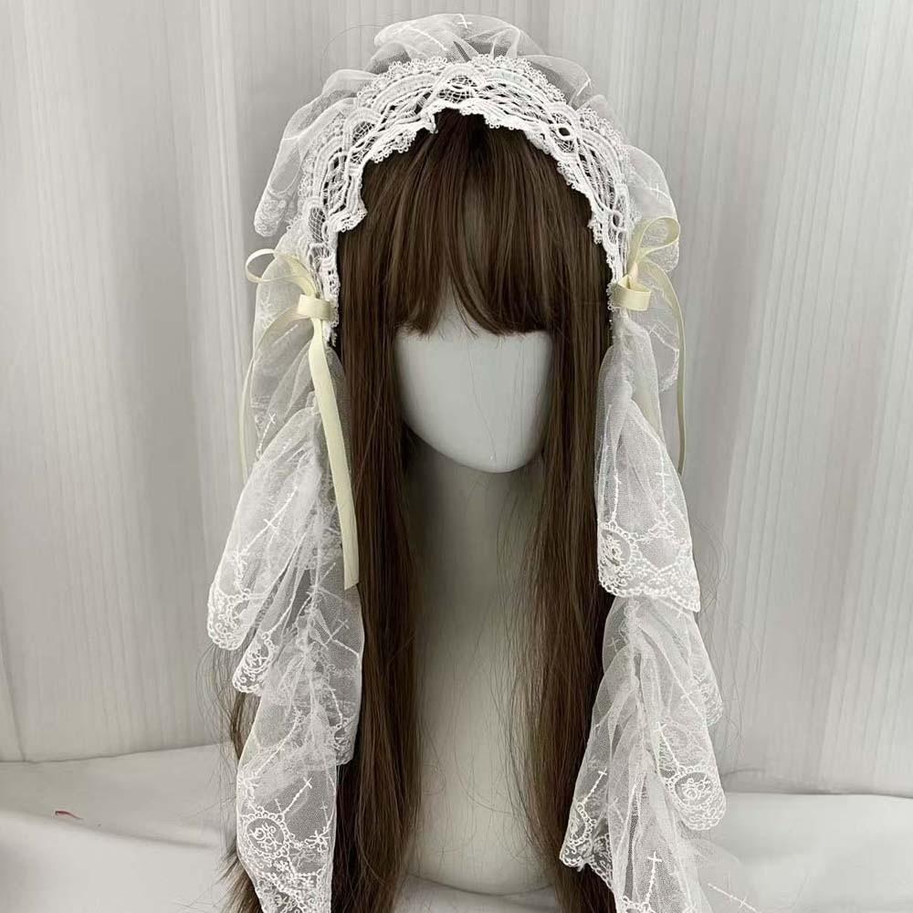 Black / White Lace Bow Hair Band Gothic Style Lolita Girls Headband Lolita Headwear Party