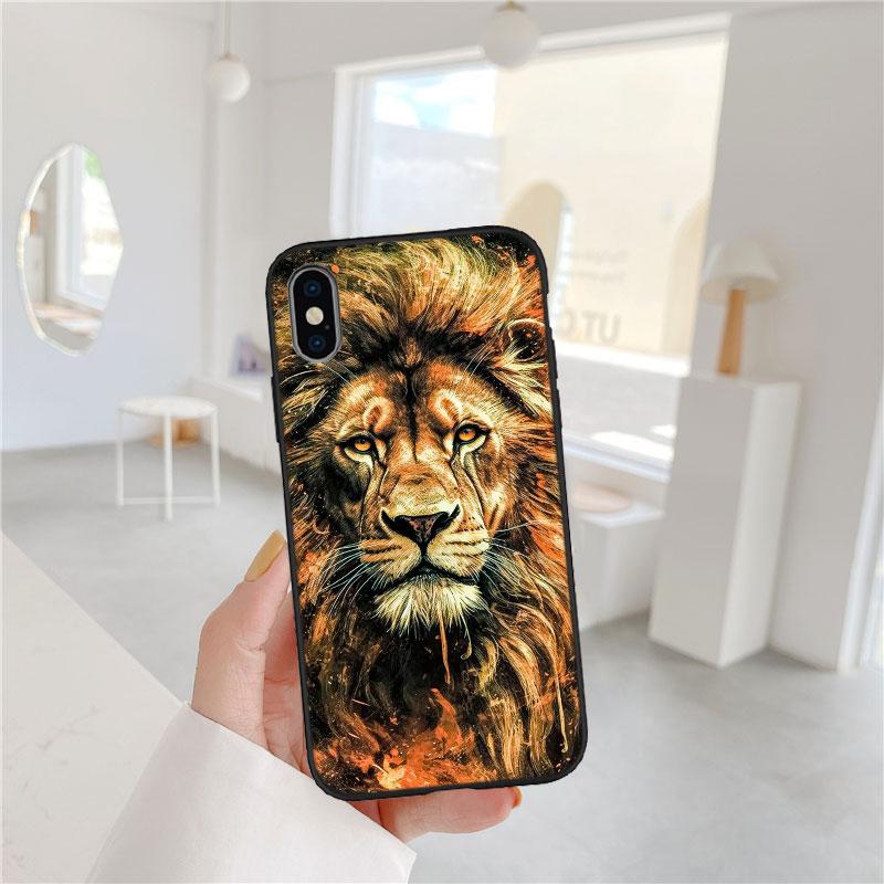 FM3 Животное Волк Тигр Лев Мягкий Чехол для Телефона для iPhone 16 15 14 13 12 Pro Max Plus Mini