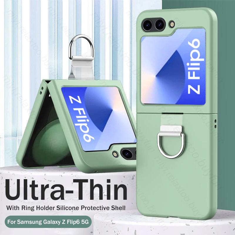 Кожаный чехол ярких цветов с держателем-подставкой для Samsung Z Flip6 Flip 5 4 5G, жесткий защитный чехол для ПК