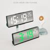 Digital Mirror Alarm Clock with Voice Control Temperature, Dual Alarm Snooze Desktop Table Clock Night Mode 12/24H LED Clock