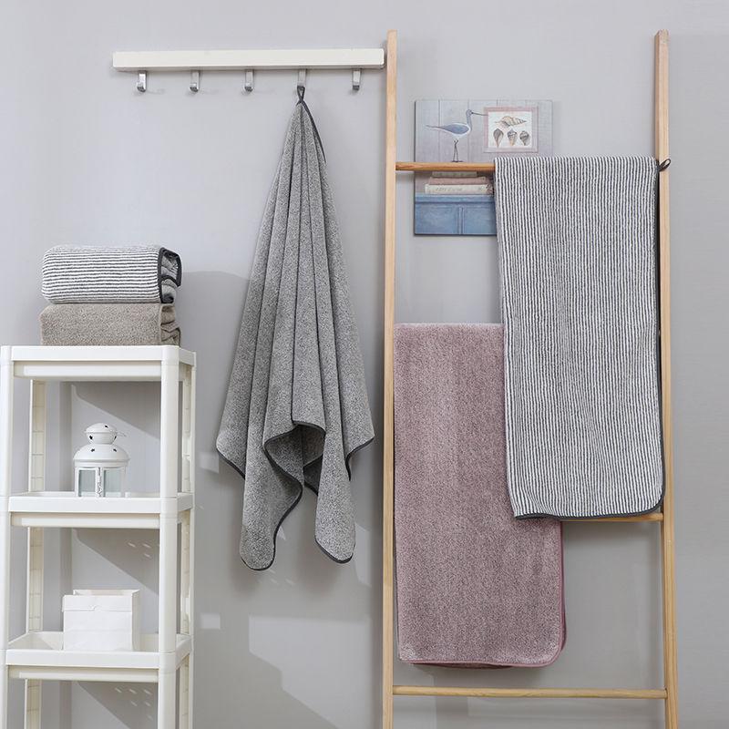 Банное полотенце, антибактериальное, домашнее, мягкое, впитывающее, быстросохнущее, утолщающее, для взрослых, набор мягких банных полотенец из микрофибры