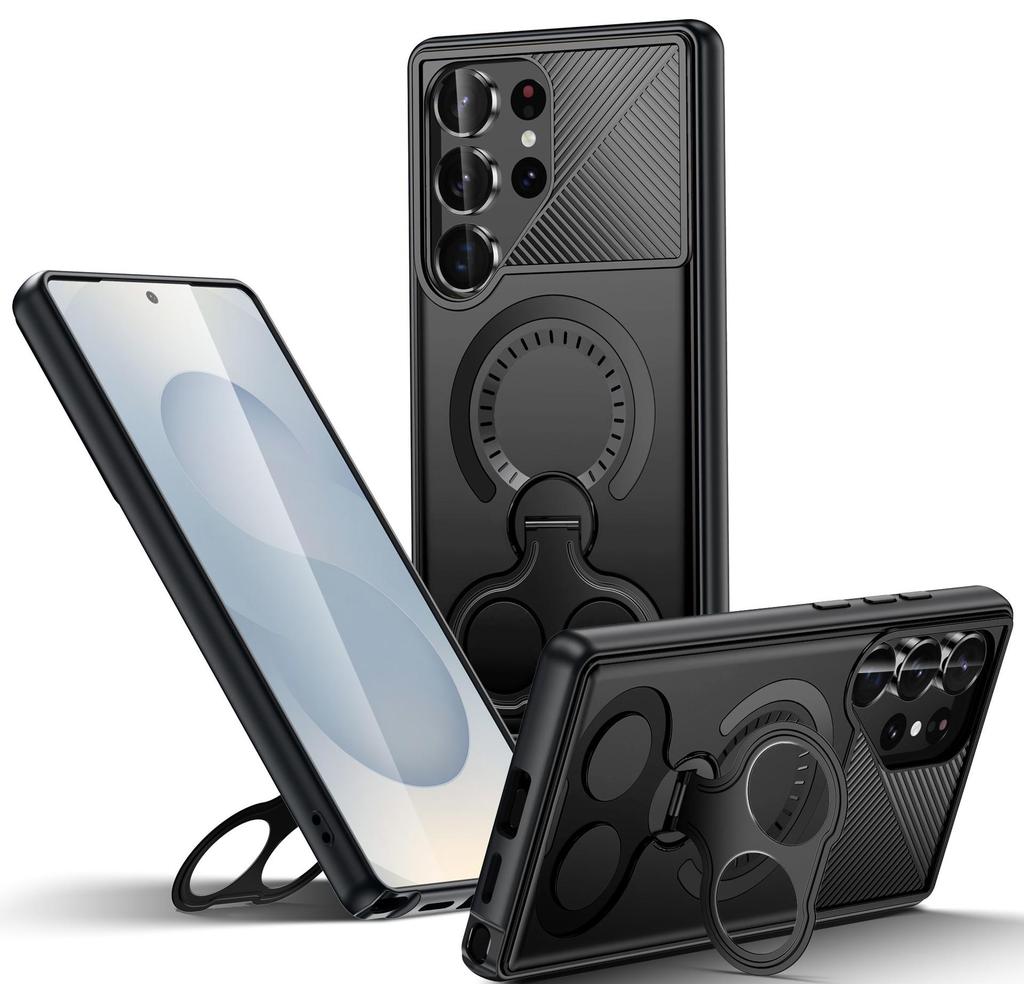 Чехол-подставка с двойным кольцом, магнитный, противоударный, для Samsung S25 Ultra / S24 PLUS / A16/A26