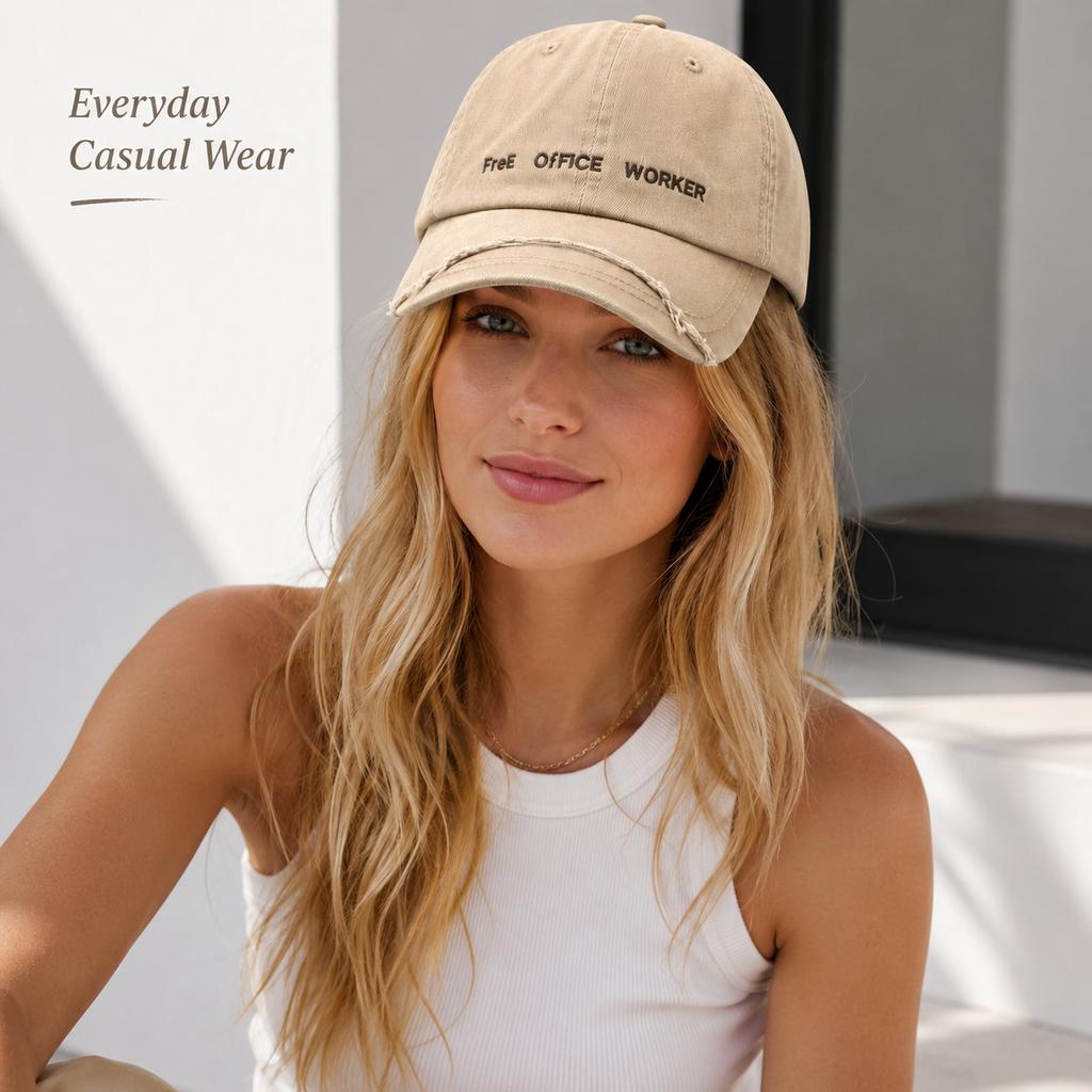 Vintage Distressed Baseball Cap 100% Cotton Twill Washed Unisex Dad Hat Custom Embroidery Casual Sports Cap