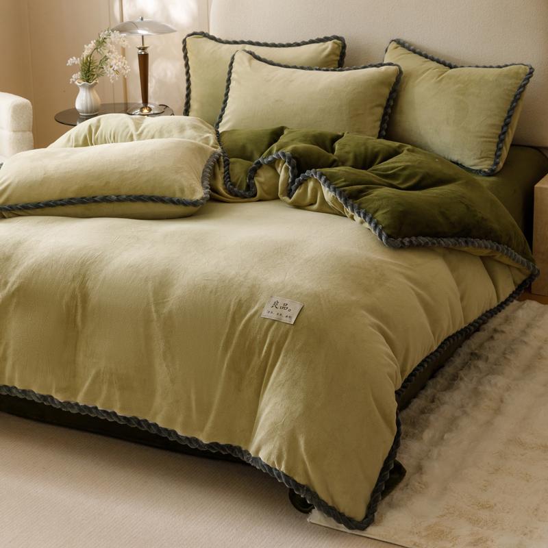 Зимнее молочное бархатное одеяло Пододеяльник Постельное белье Утолщенное покрывало на кровать Покрывало на двуспальную кровать Королевский размер Покрывало для одеяла Постельное белье