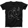Одна линия Пикассо Бесстрашное искусство Рисунок Мультфильм Аниме Подарок Футболка Черная Футболка 91