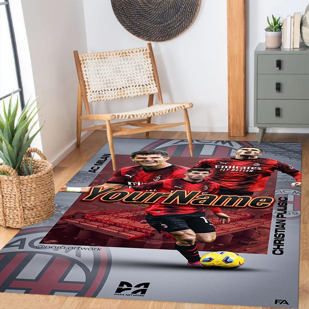 Ac Milan Customizable Name Floor Mat Perfect for Dining Room Foyer Decorate room Bedrooms Antislip Carpet Anime Office Decor Spiritual Gift