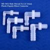 10Pcs/Lot M5~M12 Male Thread To 2.4~12mm Plastic Pagoda Elbow Connector Aquarium Tank Fittings Air Pump Adapter Garden Irrigation Water Hose Joint