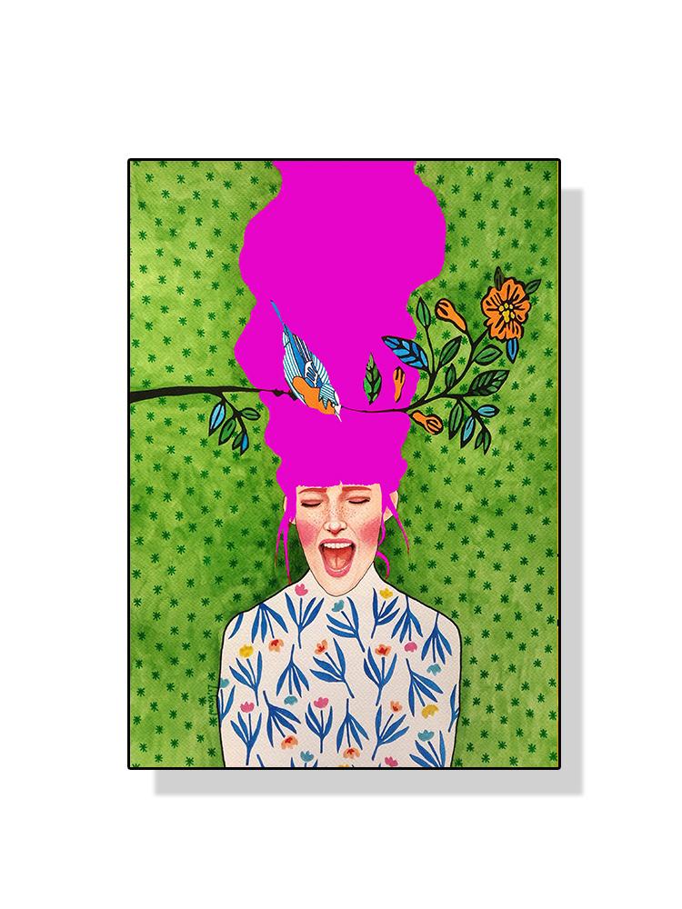 Абстрактный цветок женщина девушка волосы модный плакат холст живопись скандинавская настенная картина для современной гостиной украшения дома