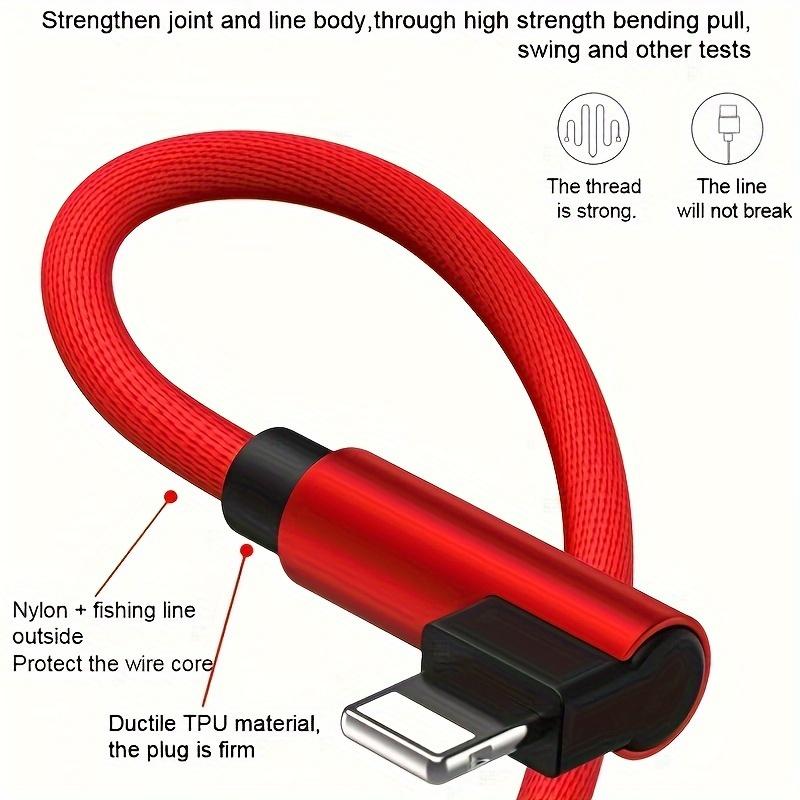 Цифровые кабели USB-кабель для быстрой зарядки под углом 90 градусов для iPhone, iPad и других устройств — совместим с iPhone 14/13/12/11/X/8/7/7Plus/6/6S/5