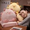 Stuffed Capybara Cartoon Hand Warmer Air Conditioning Blanket Office Backrest  Bedside