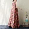 Новое хлопковое винтажное платье с цветочным принтом без рукавов больших размеров для женщин, повседневное свободное длинное летнее платье