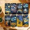 Чехол для телефона V-Van G-Gogh Звездная ночь Для iPhone17,16,15,14,13,12Plus,Pro Max,XS,5G Мягкий силикон Черный