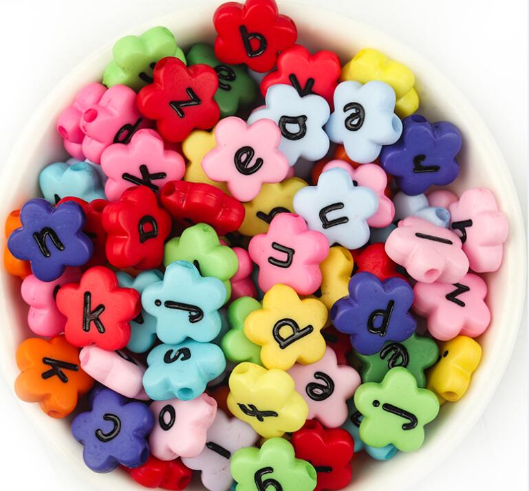 100 шт./Лот Смешанные Круглые Плоские Акриловые Буквенные Бусины Алфавит Цифровой Кубик Свободные Бусины-Разделители Для Изготовления Украшений Браслетов Своими Руками