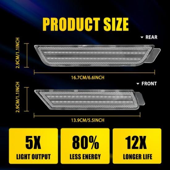 Clear 4PC Lens Marker Side Signal For 2010-2015 Light Turn Camaro Chevrolet