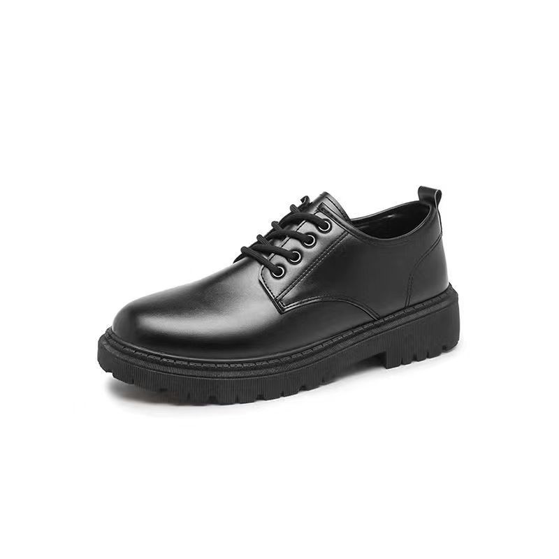 Мужские корейские кожаные оксфорды на платформе без шнуровки, мужские туфли дерби с толстой подошвой, повседневные лоферы, мужские формальные модельные туфли с квадратным носком