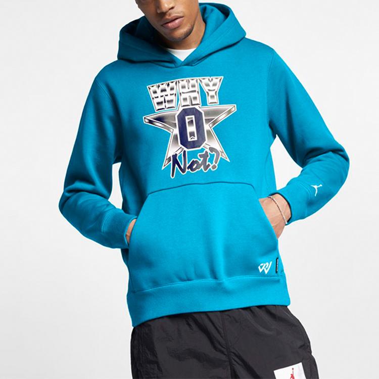 Jordan X RW Why Not мультяшный принт толстовка мужская толстовка с капюшоном синяя AV4773-444