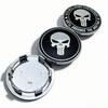 4pcs Skull Logo Emblem Badge Car Wheel Center Caps 69MM Clips 56MM Wheels Hub Dust Cap Rim Hubcaps Cover Replace Car Accessories