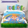Blippi 3pcs Bedding Set Duvet Cover Closure Includes 1 Duvet Cover & 2 Pillowcases for All Seasons Bedroom Home Dorm Decor
