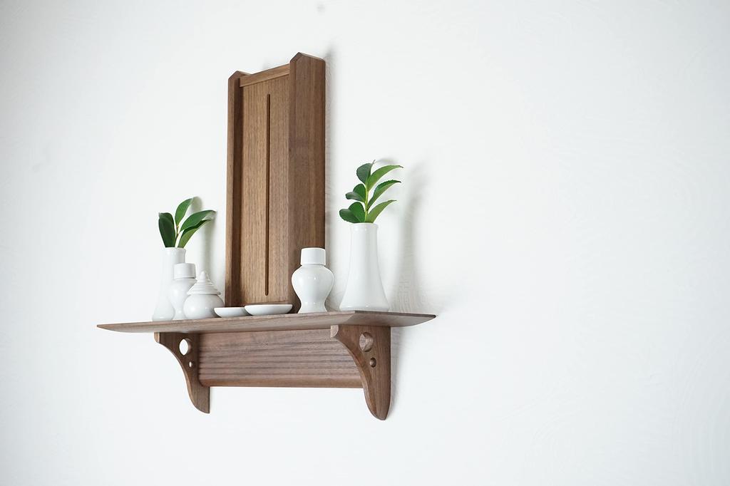 Modern Shinto Shrine Set Kurumi + Kagari + Shinto Utensil Set Walnut No.6