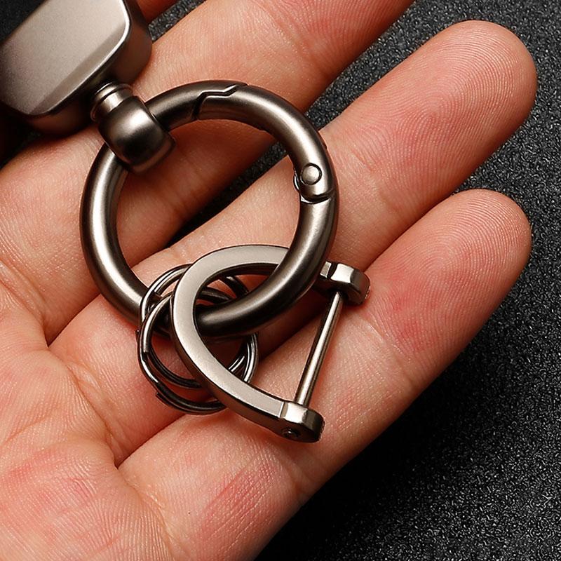 Car Key Chain Luxury Genuine Leather Keychain Pure Color Buckle Key Ring Car Accessories Gift Car Keychain For Tesla Model Y