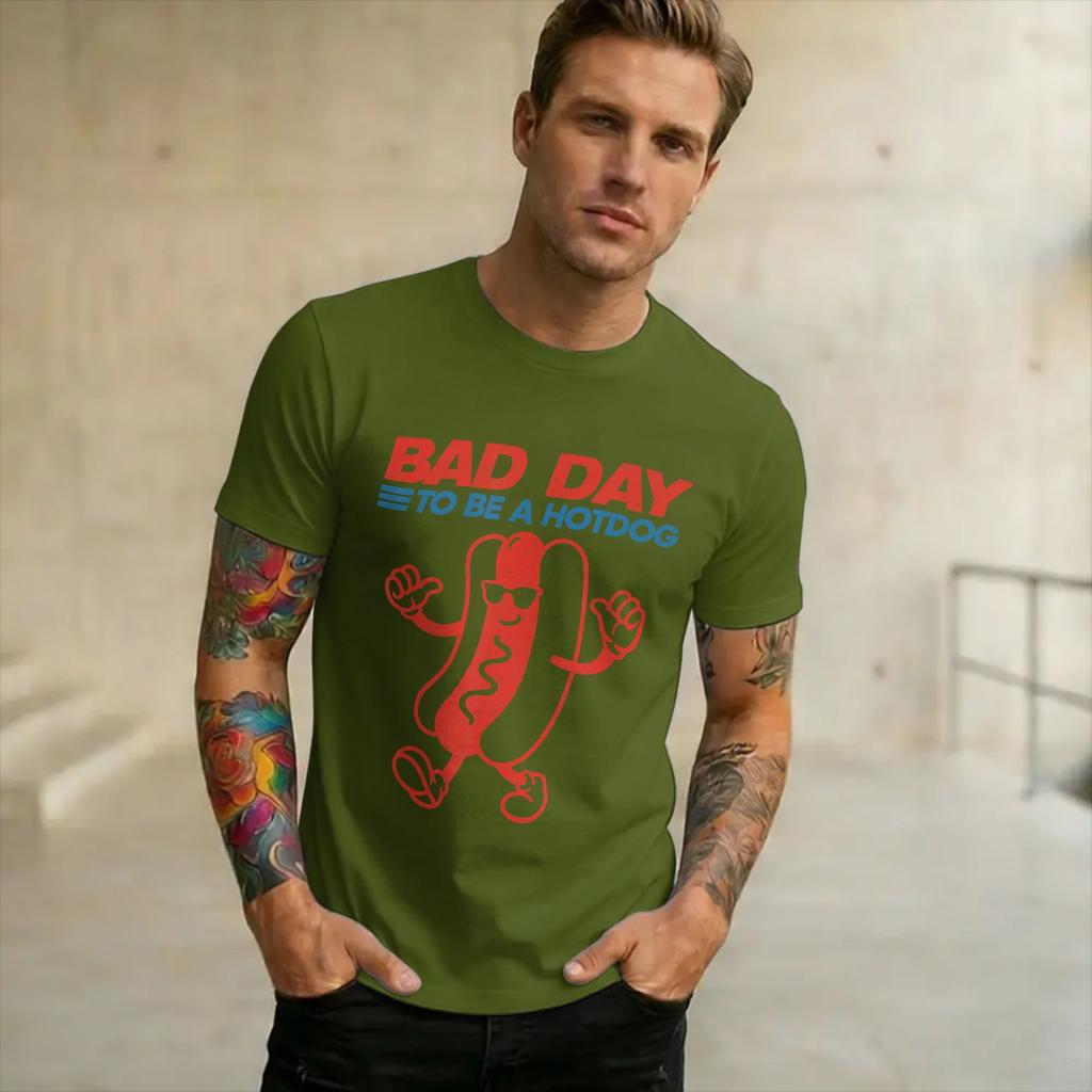 Funny Bad Day to Be a Hotdog Merch Unisex T Shirts Cotton Tee Printed Tshirt Clothing